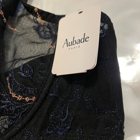 AUBADE Amour Precieux Triangle Underwire Bra in Cosmic Blue Size 40C NWT - Picture 6 of 14